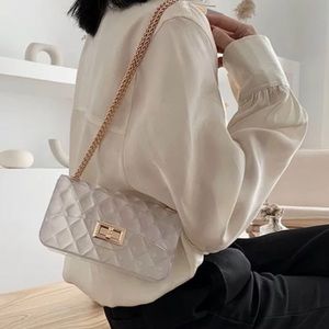 Transparent Quilted crossbody bag. Jelly bag.